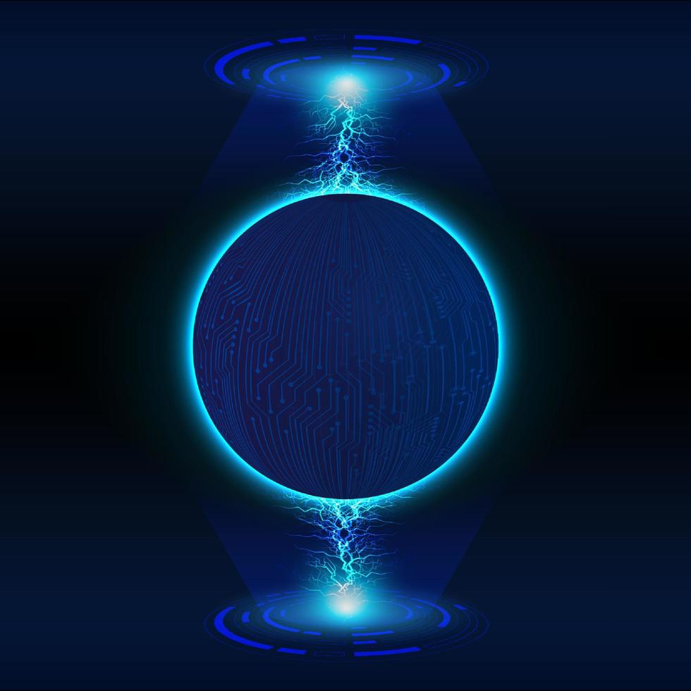 Modern Holographic Globe on Technology Background vector