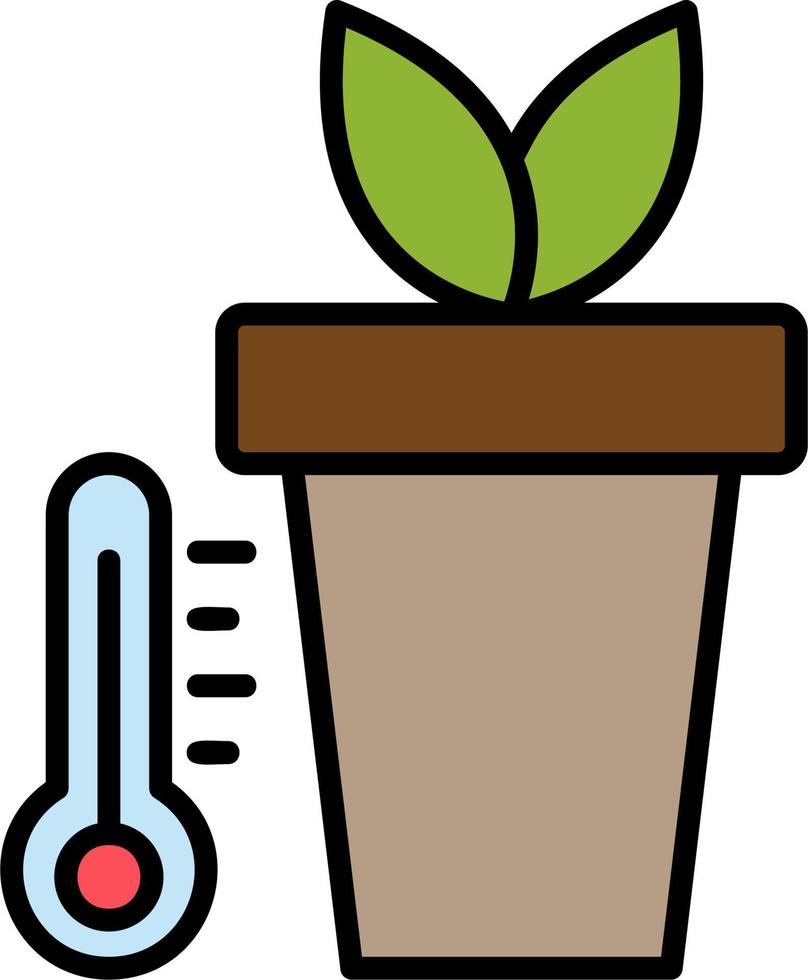 planta temperatura vector icono