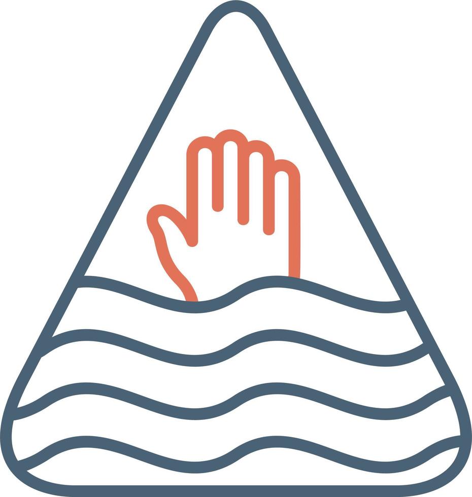 Deep Water Warning Sign Vector Icon