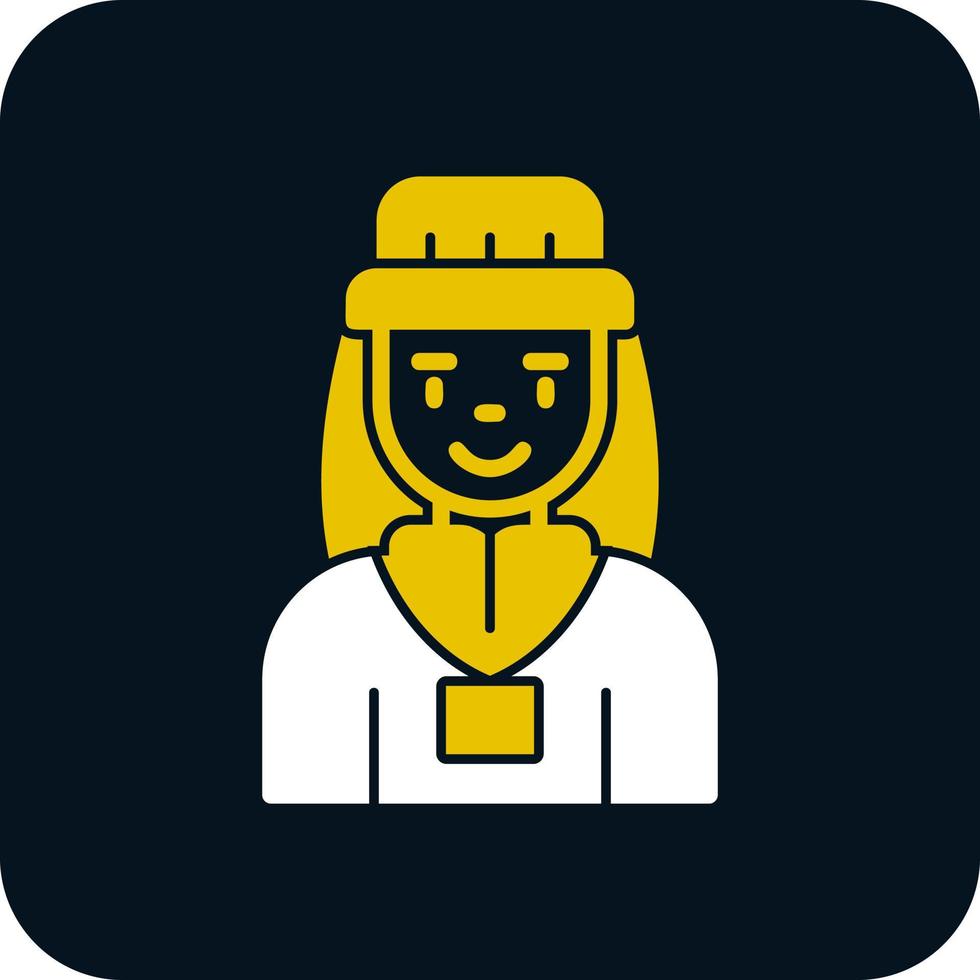 Tour Guide Woman Vector Icon Design