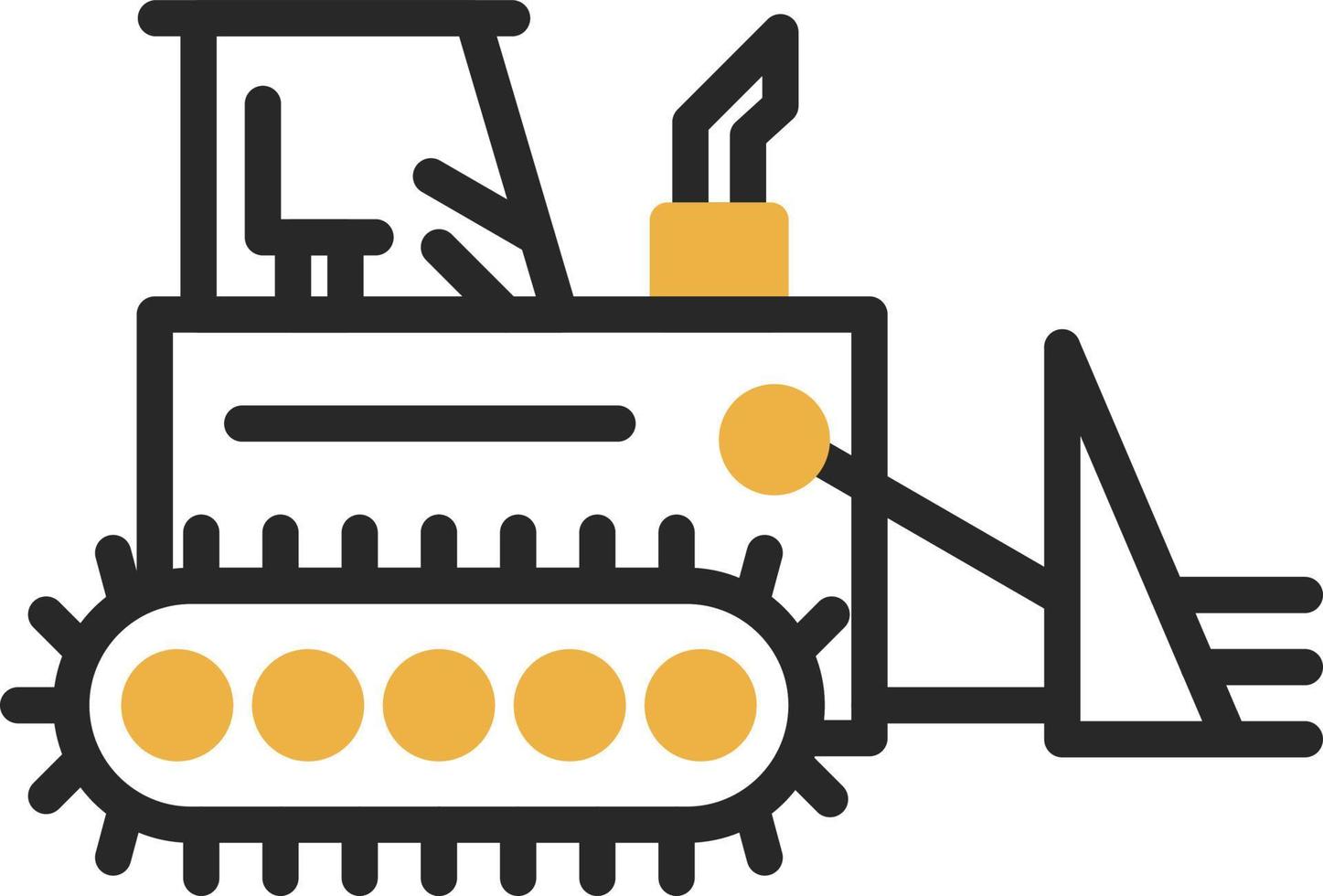 Bulldozer Vector Icon Design