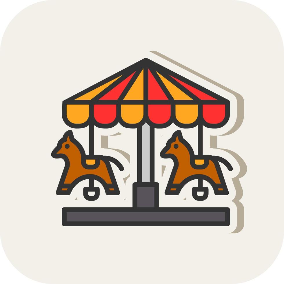 Merry Go Round Vector Icon Design