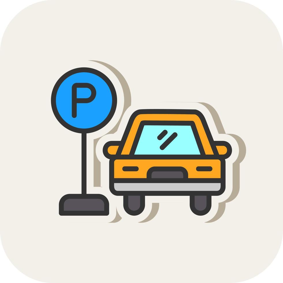 Car Parking Vector Icon Design