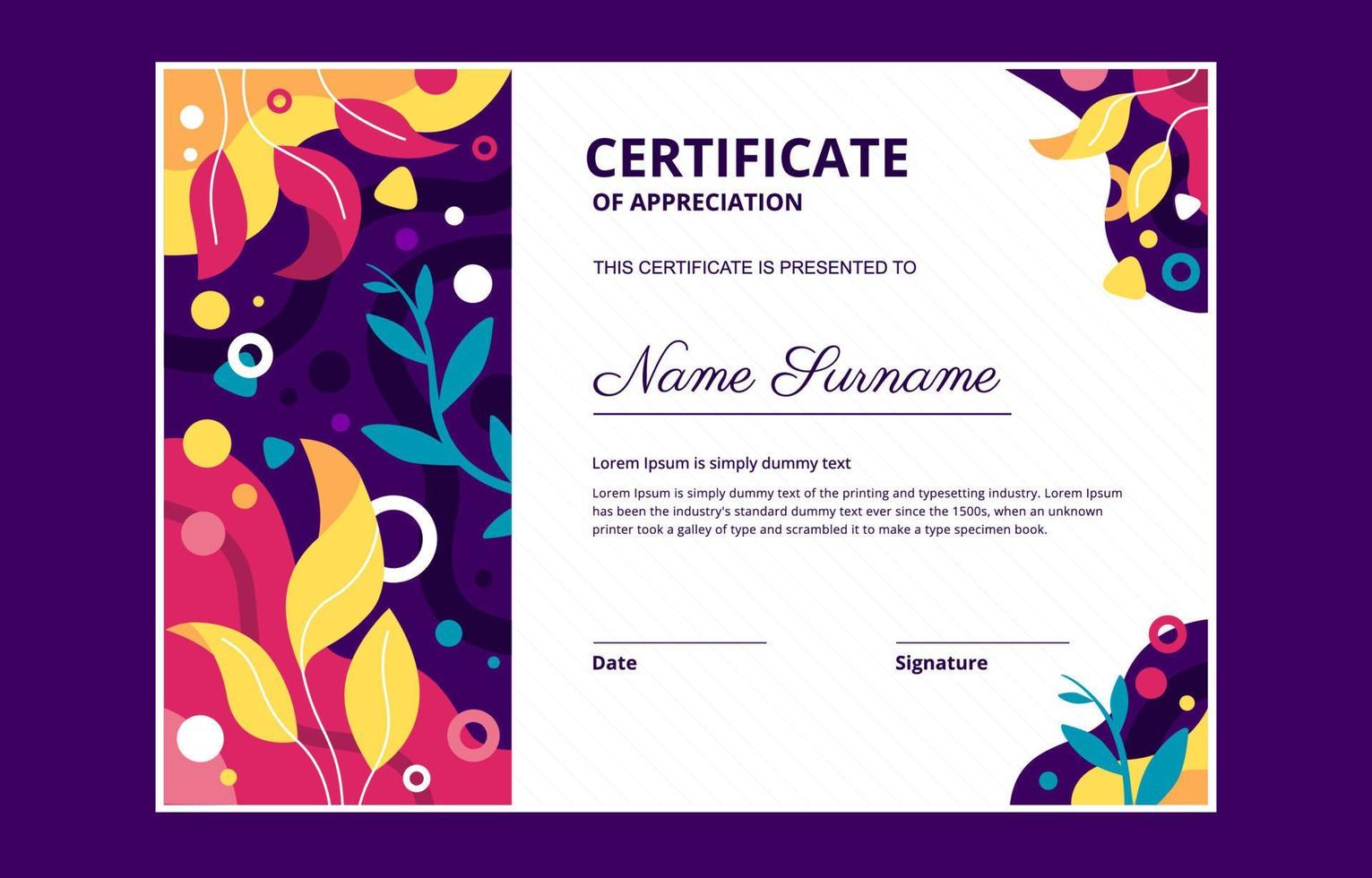 Creative Certificate Design Template vector
