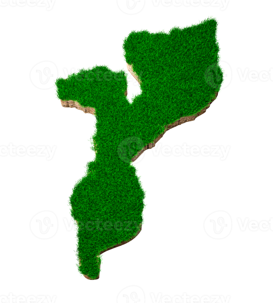 mozambique carte sol terre géologie traverser section avec vert herbe png