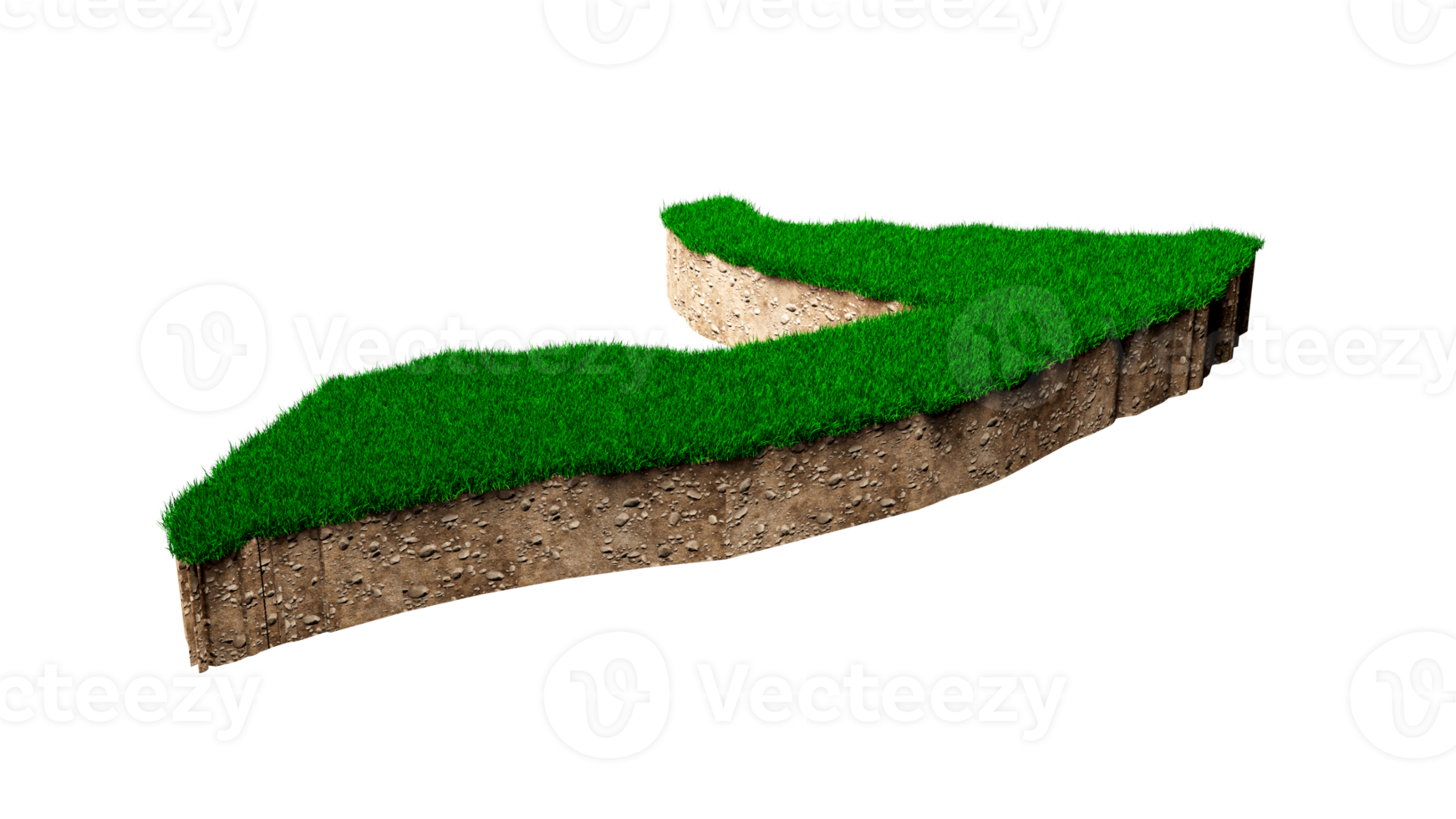 Somalia Map soil land geology cross section with green grass png