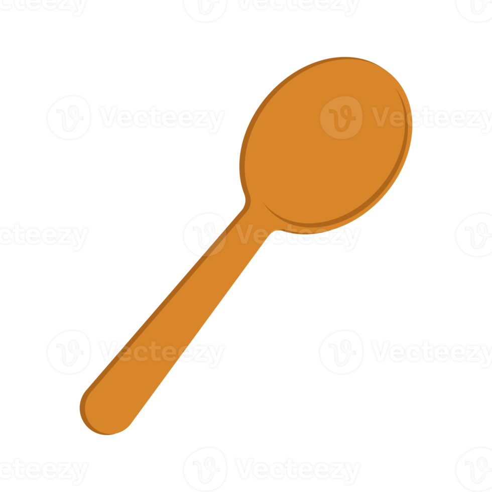 Illustration of a wooden spoon for eating on an isolated background png