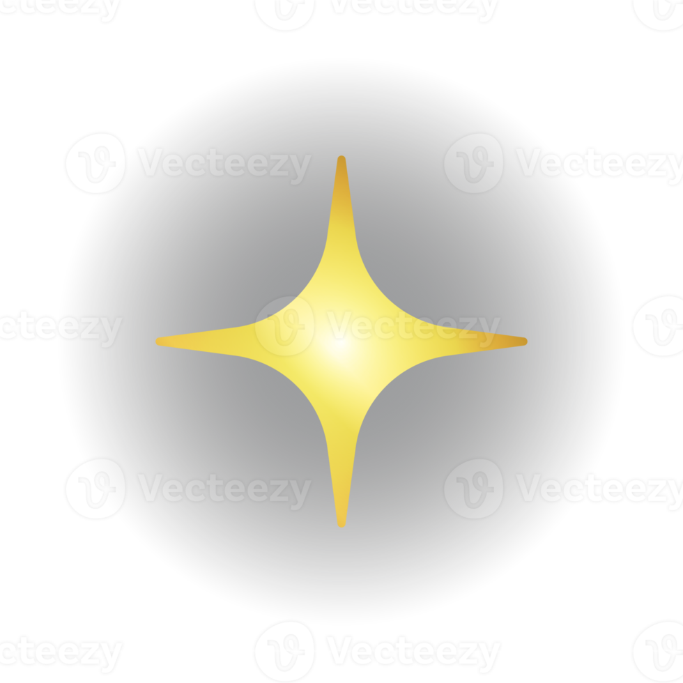 Ramadan shiny star icon element on transparent background png