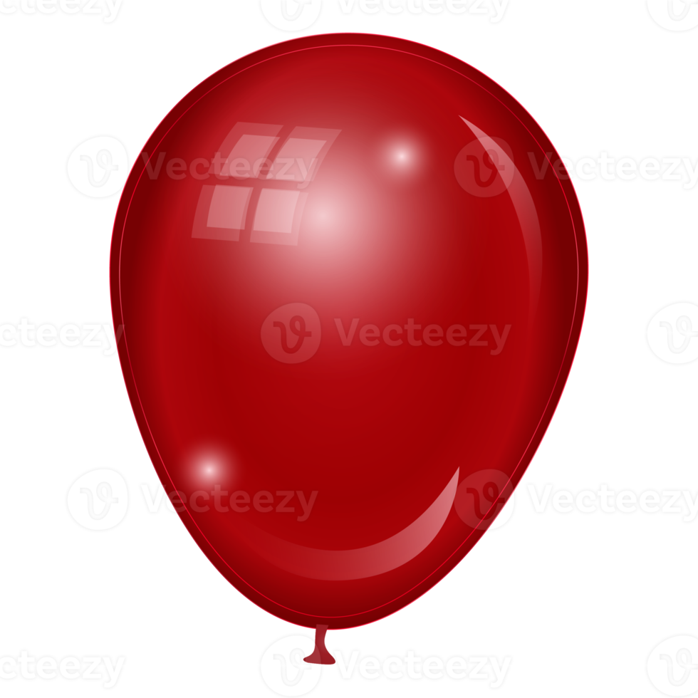 Realistic red balloon illustration on isolated background png