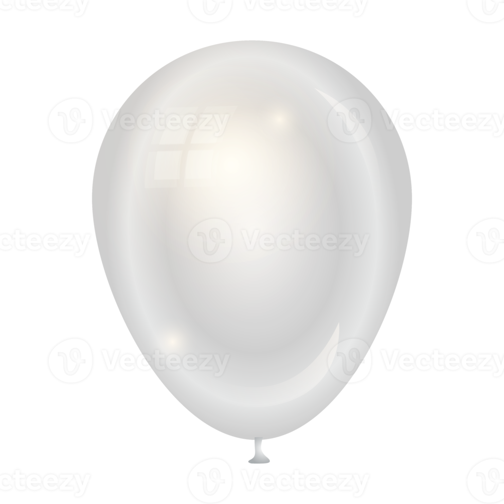 Realistic white balloon illustration on isolated background png