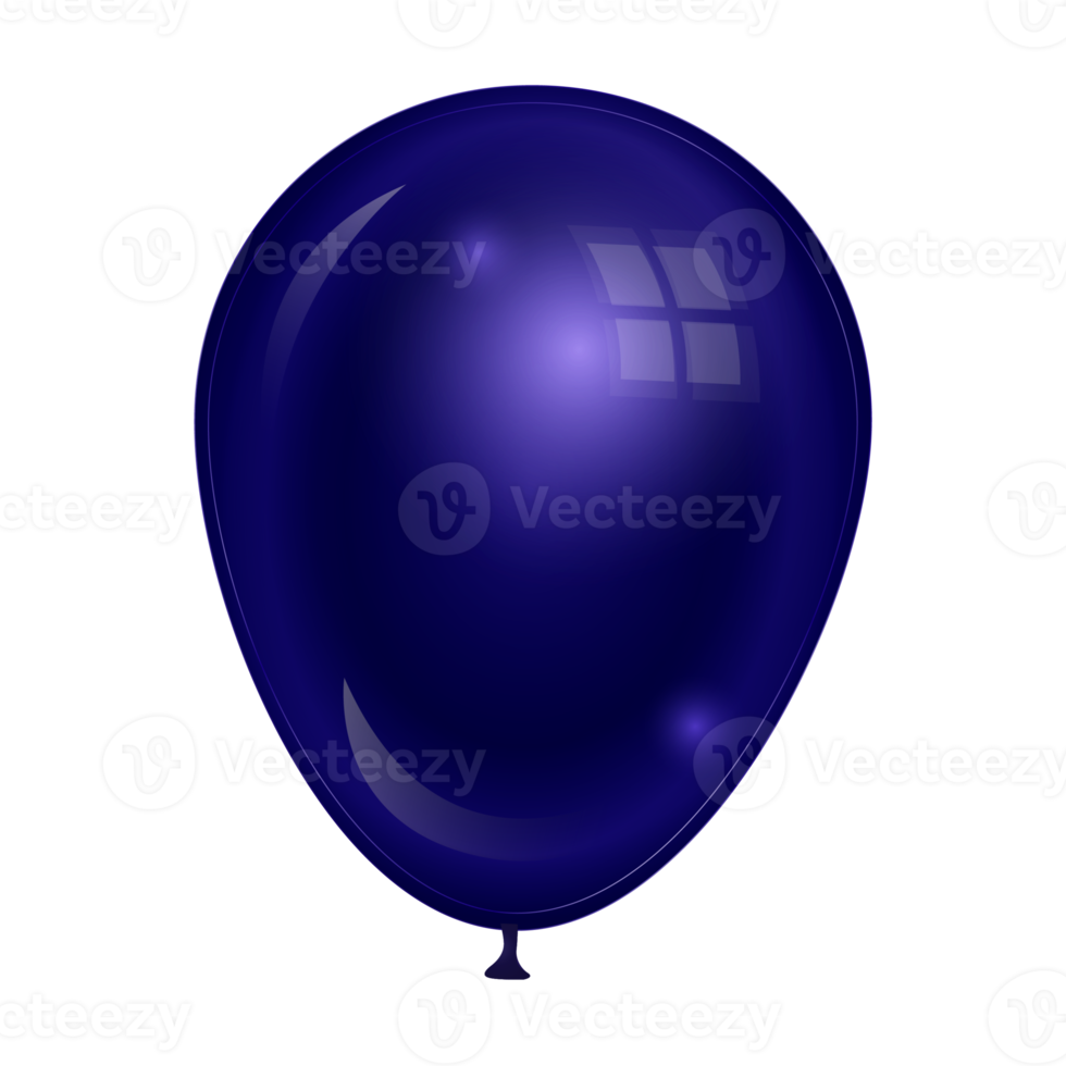 Realistic blue balloon illustration on isolated background png