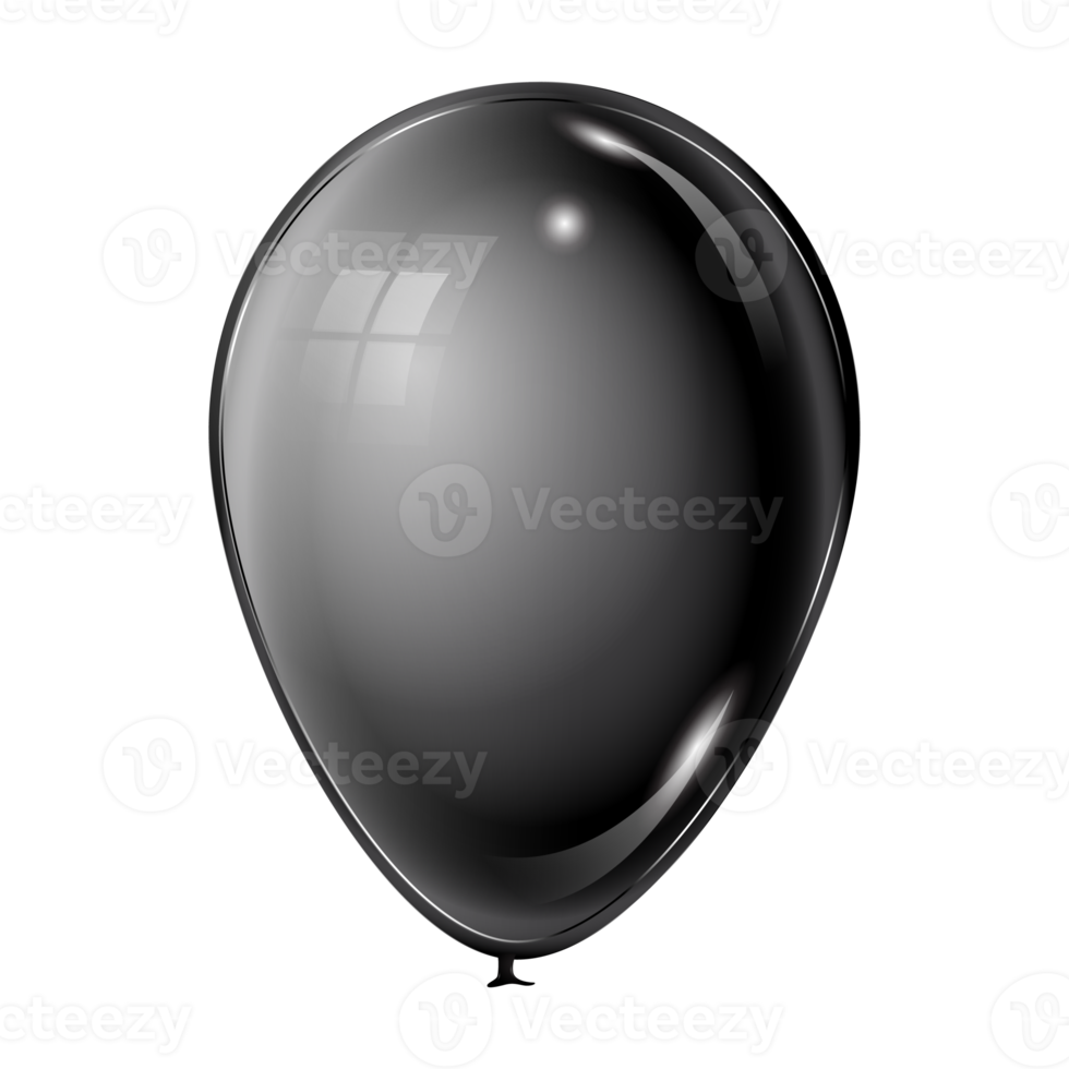 Realistic black balloon illustration on isolated background png