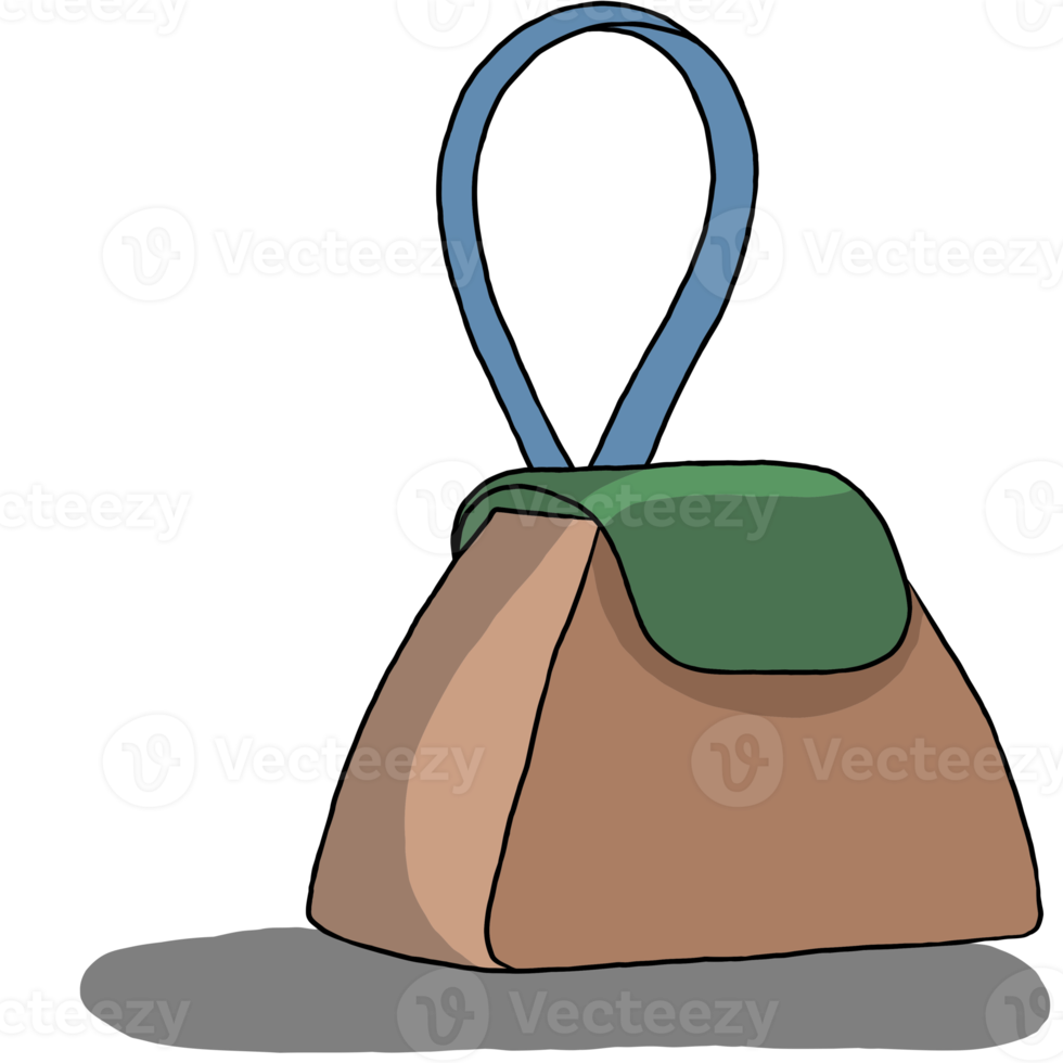 Hand drawn,Colorful bag design. png
