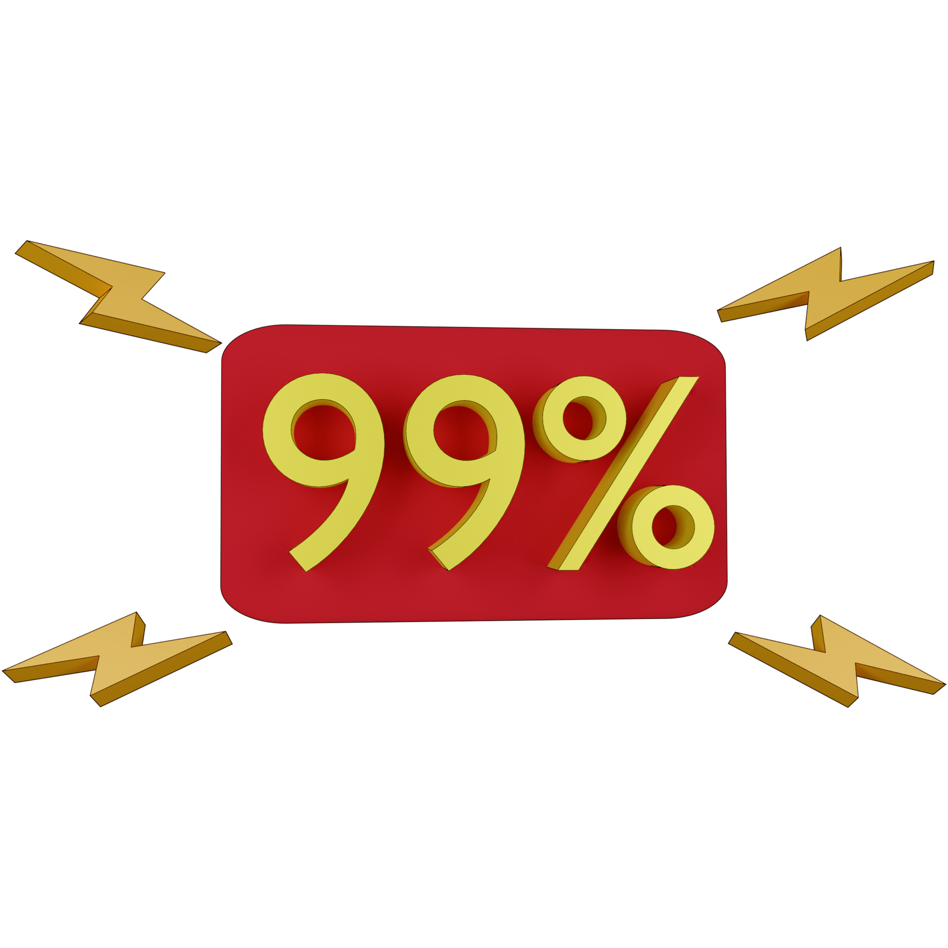Free 3d illustration alert 99 percent 20994951 PNG with Transparent