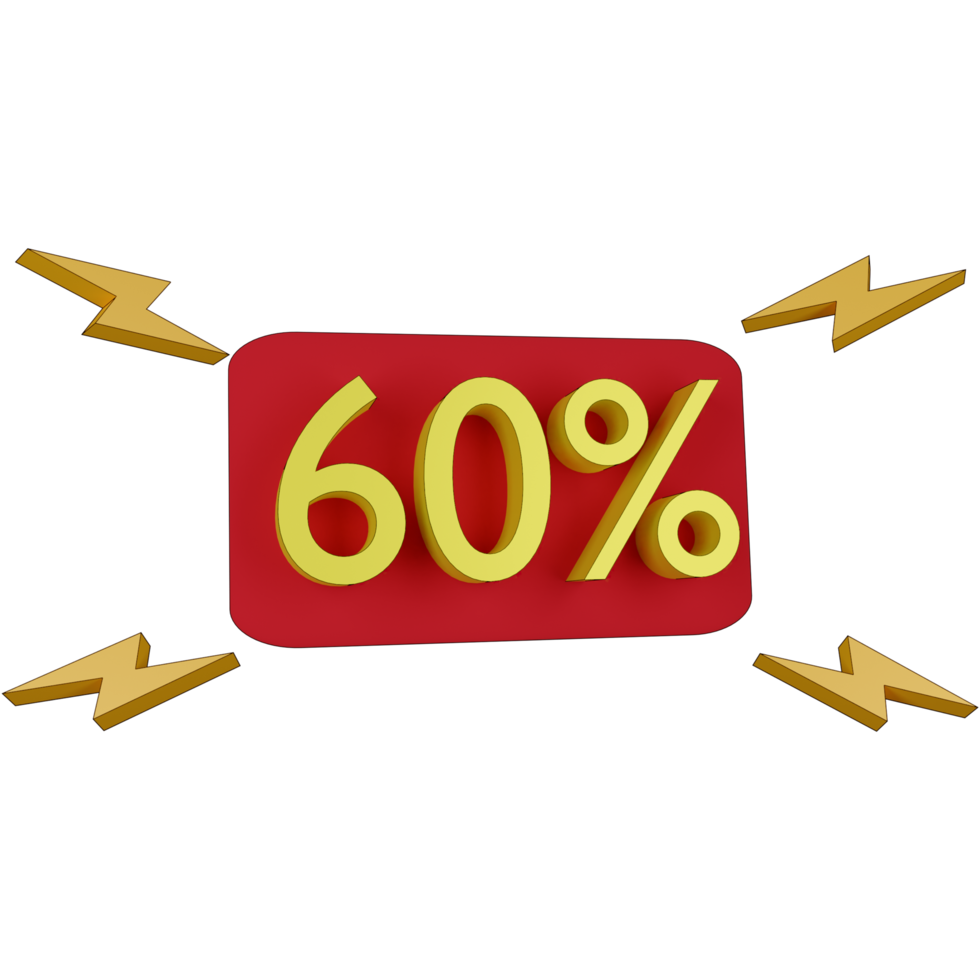 3d illustration alert 60 percent png