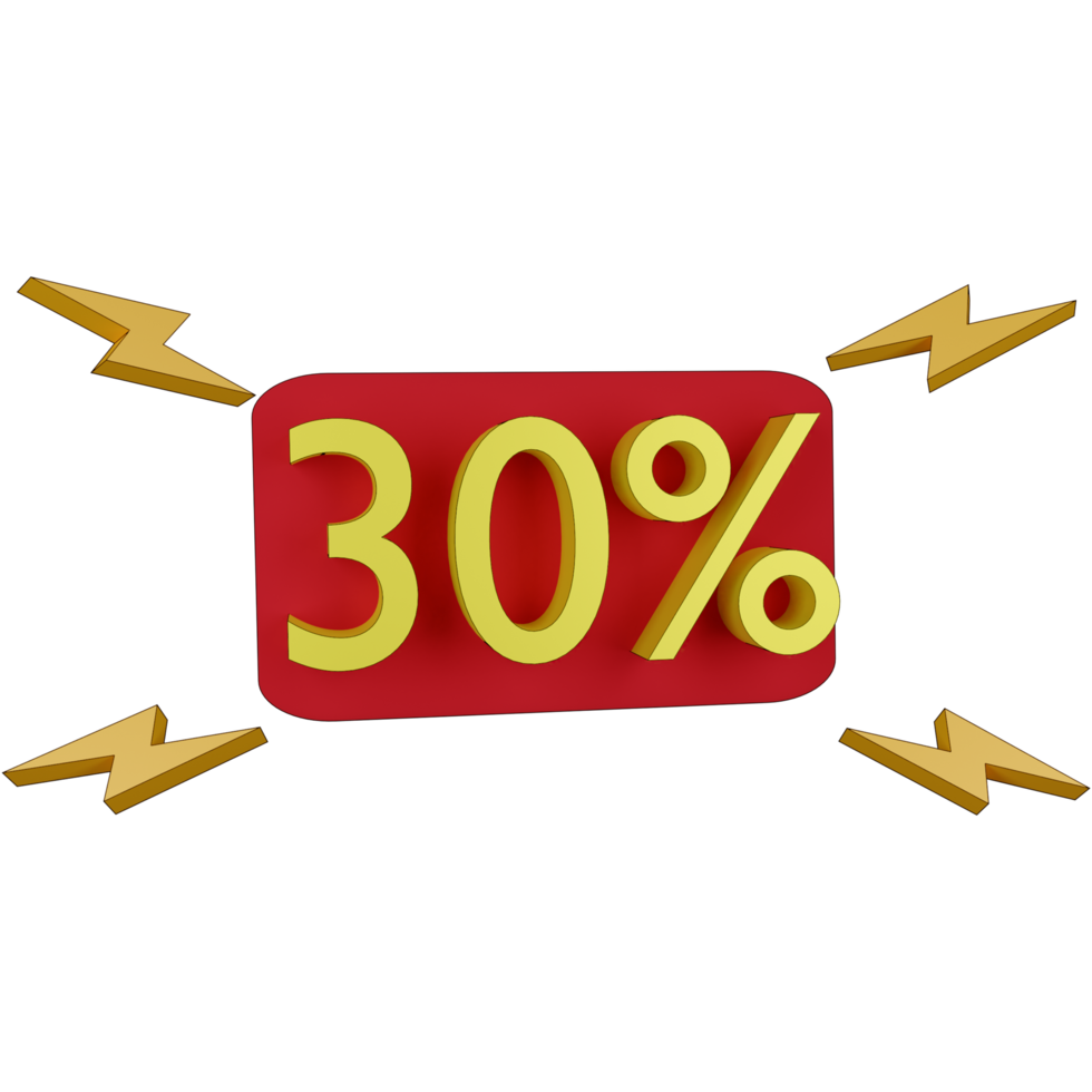 3d illustration alert 30 percent png