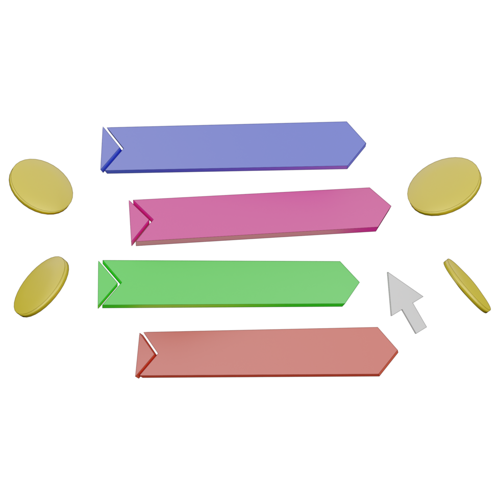 3d illustration of multiple choice png