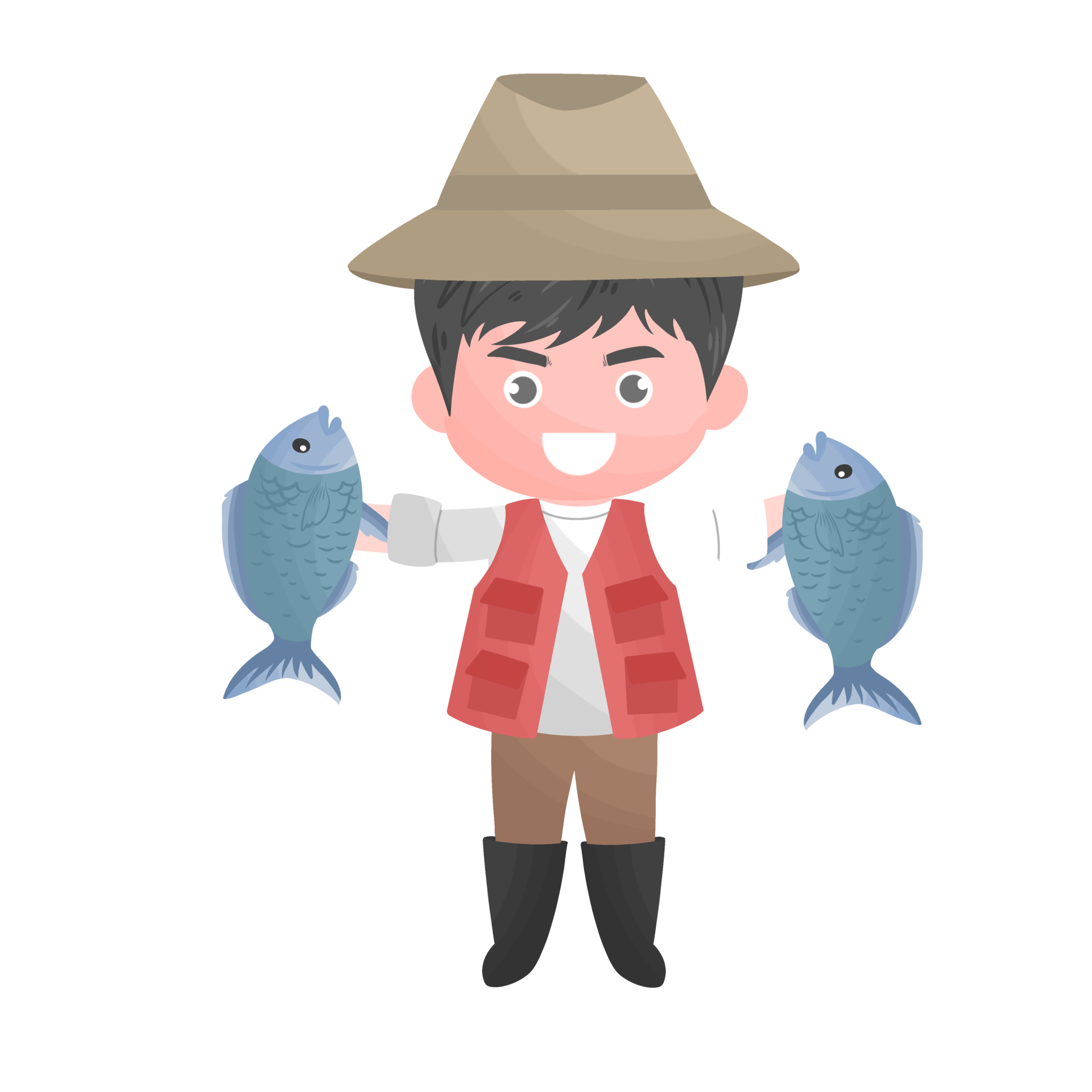 Free fisherman cartoon illustration 20995016 PNG with Transparent ...