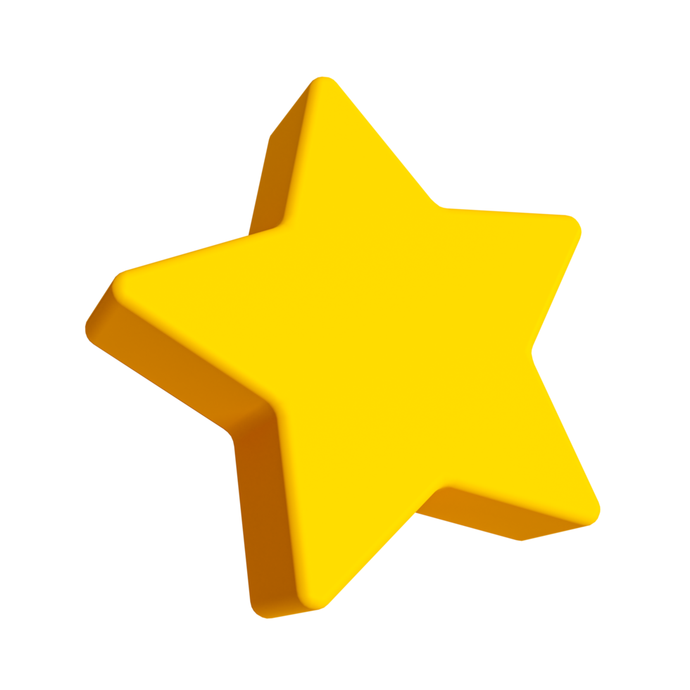 3d minimal star icon. service rating. customer rating concept. 3d illustration. png