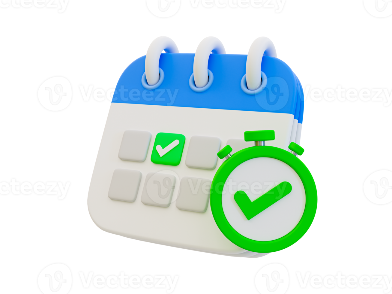 3d minimal time management concept. schedule organization. event confirmed. Calendar with a green check mark. 3d illustration. png