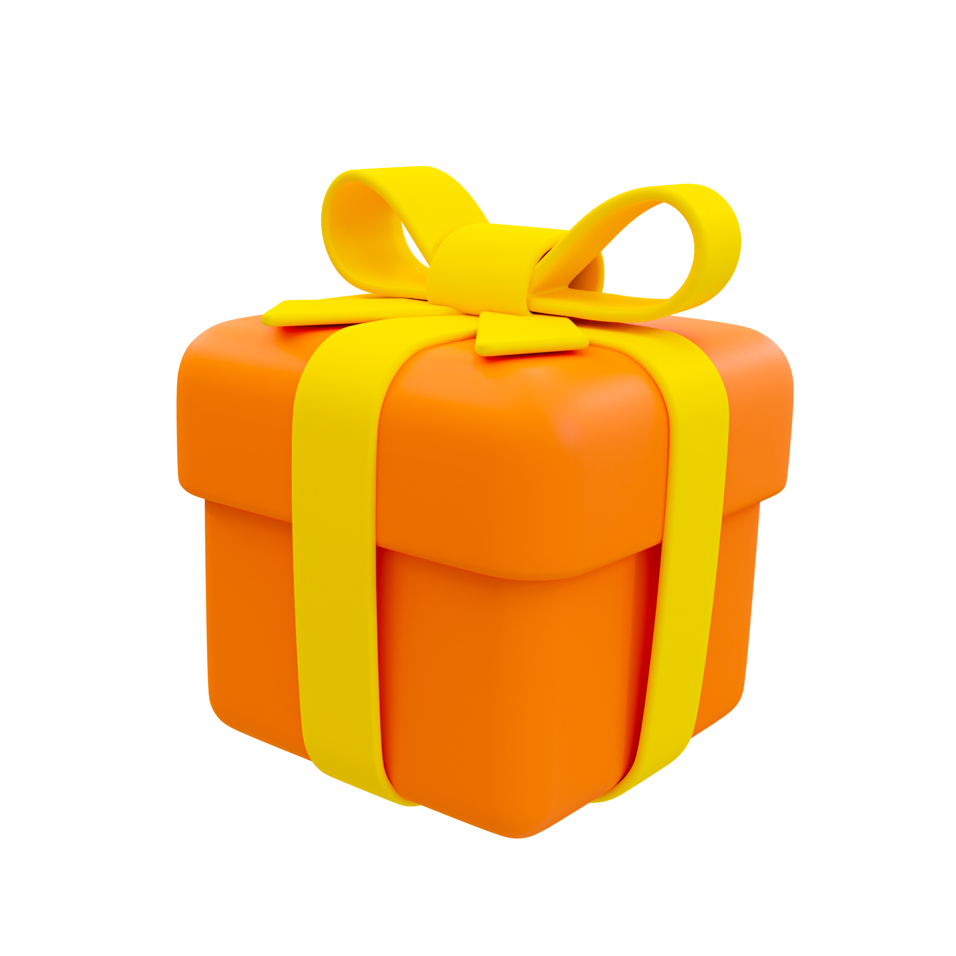 3d minimal orange gift box. gift box for special event. 3d rendering