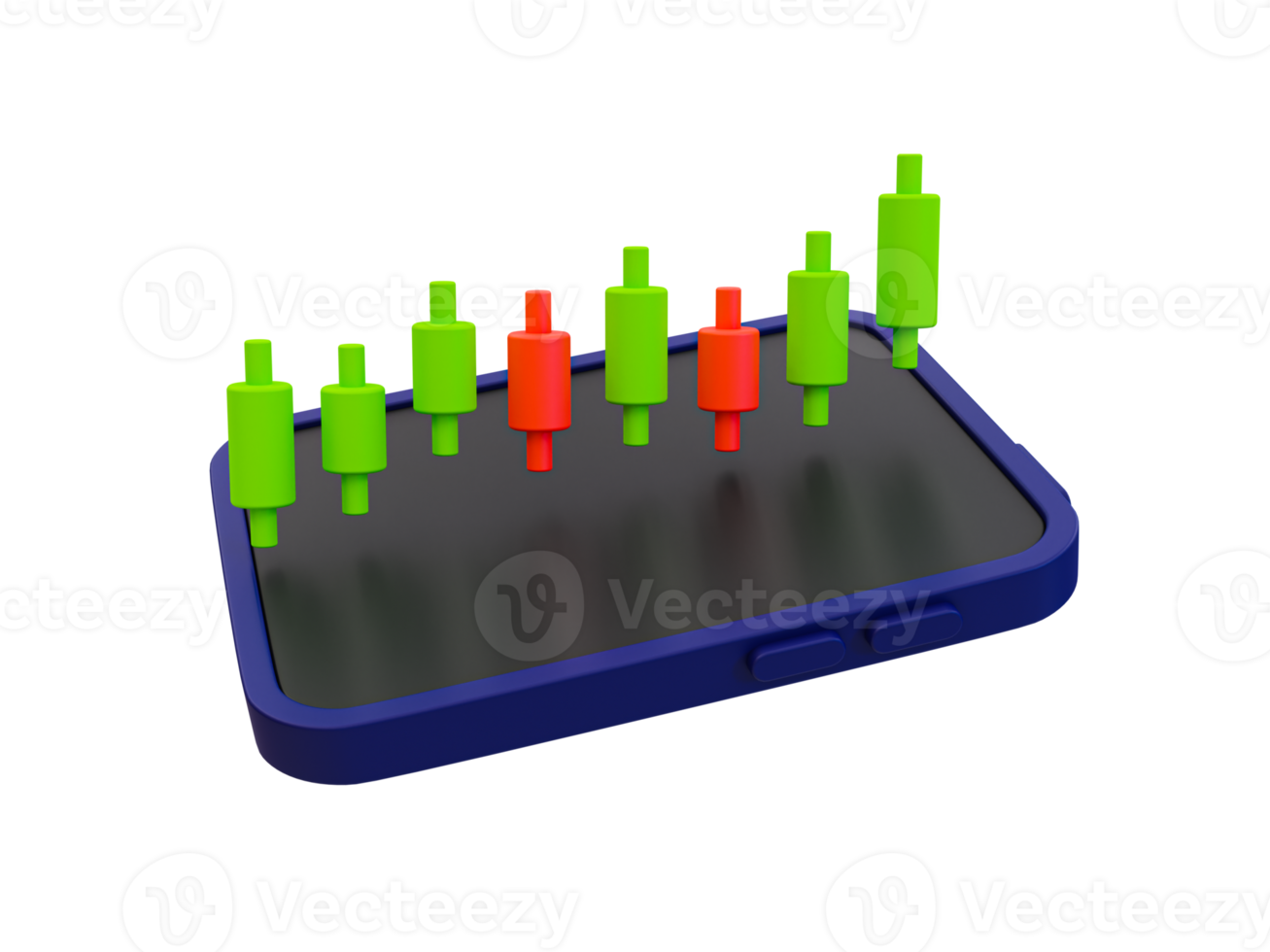 3d minimal trading charts. Stock market rising. Stock market analysis. Stock market soaring. Tablet with a Stock market graph. 3d illustration. png
