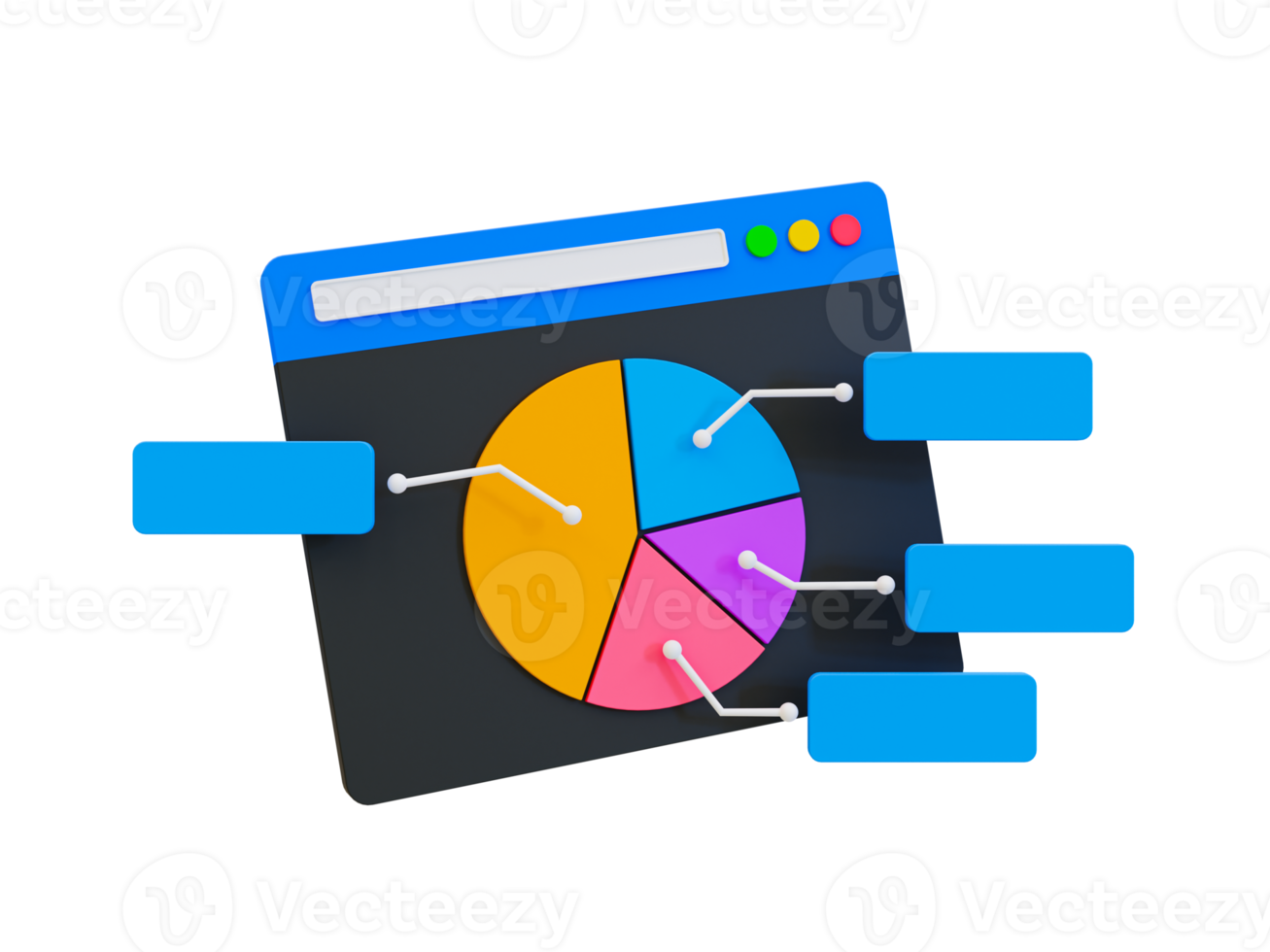 3d minimal marketing strategy concept. business analysis. marketing data analysis. browser with statistics data. 3d illustration. png