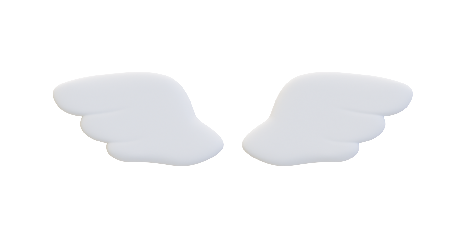 3d minimal blanc aile. mignonne blanc aile. 3d illustration. png
