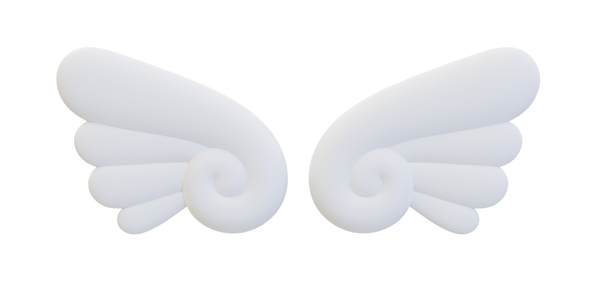 3d mínimo branco asa. fofa branco asa. 3d ilustração. 20995239 PNG