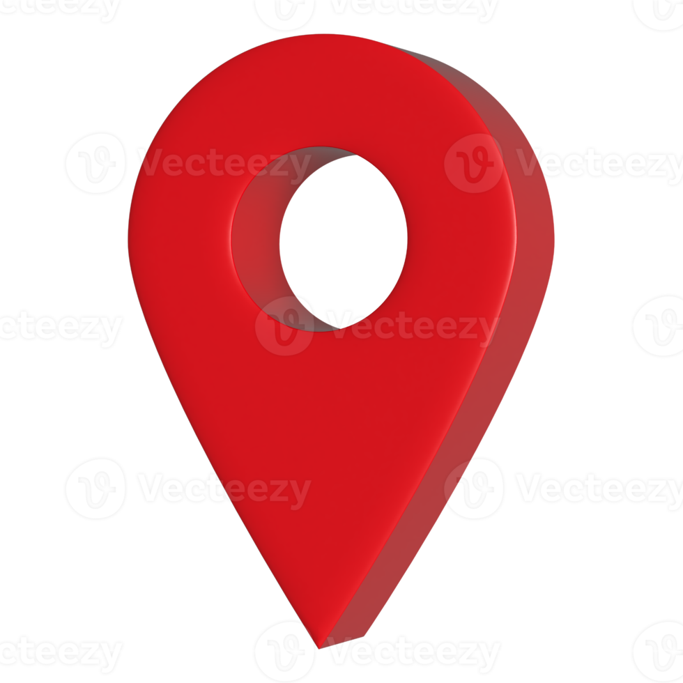 3D Red map pin png