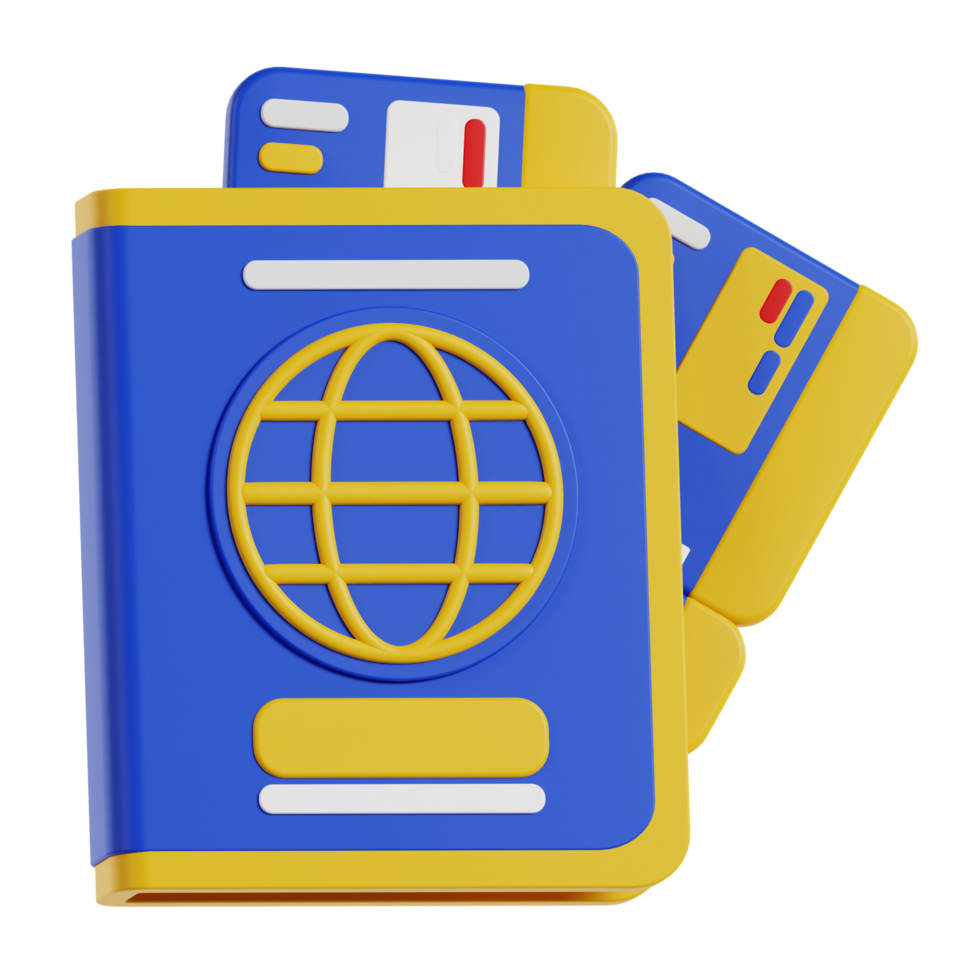 Passport 3d travel and holiday illustration png