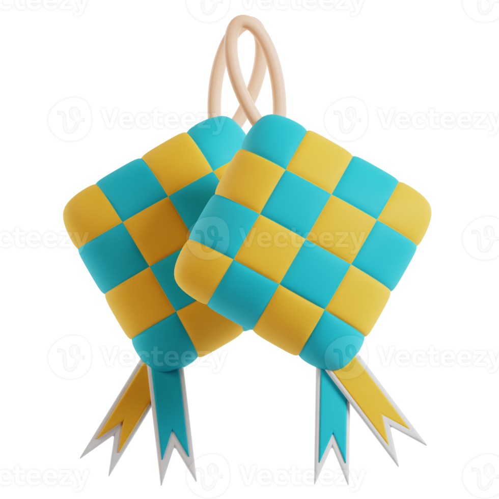 ketupat diamante 3d Ramadán icono png