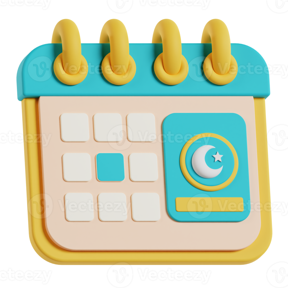 Fasting calender 3d ramadan icon png