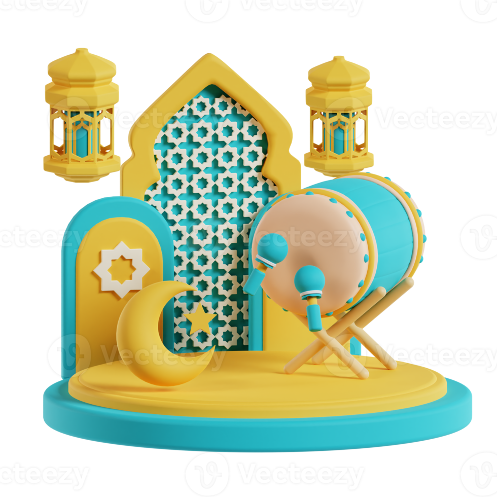 Ramadan podium 3d ramadan icon png