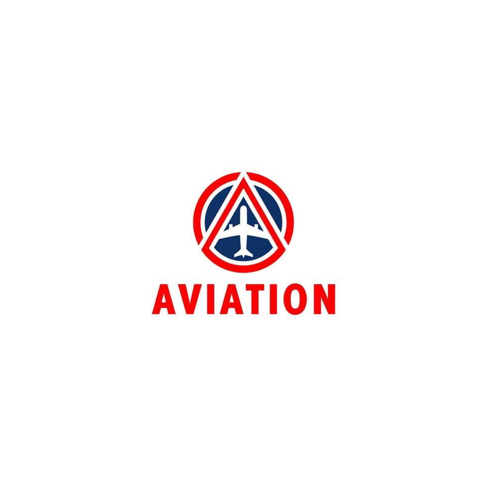 aviación en circulo y letra un logo diseño vector