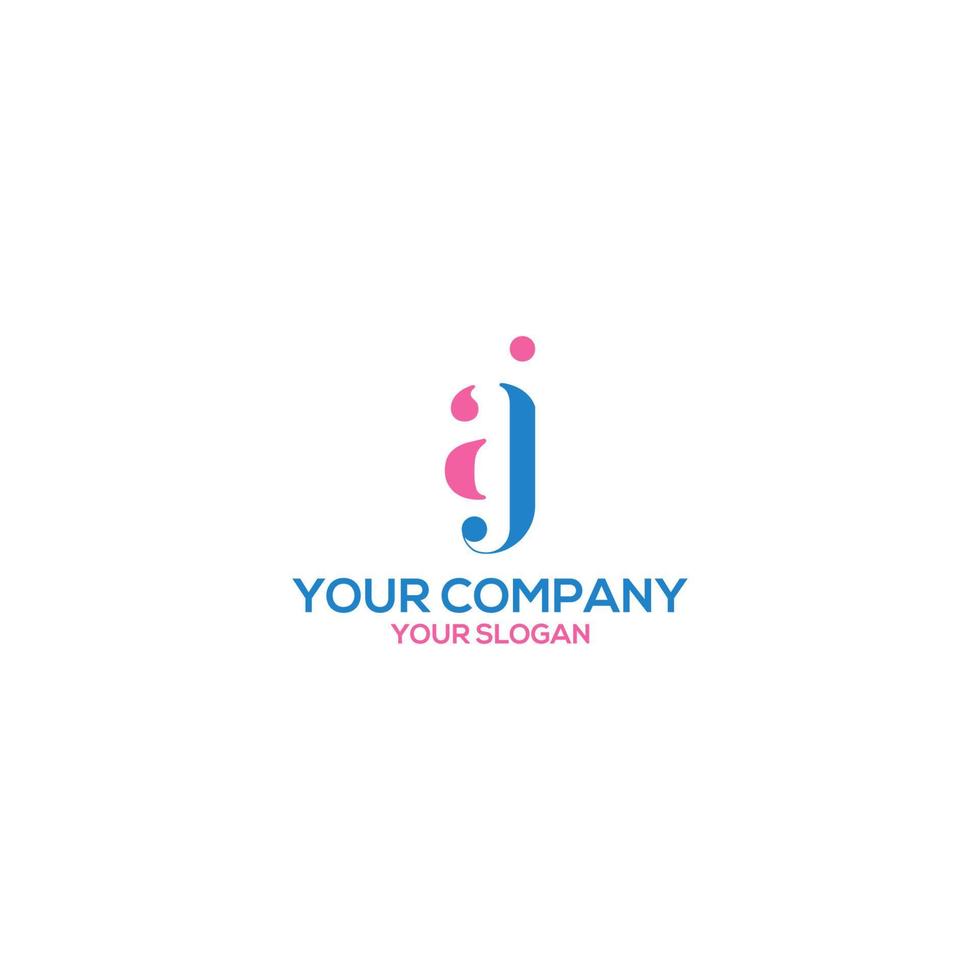 aj lowercase logo design vector