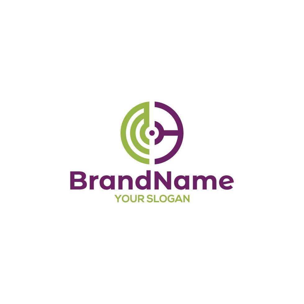 Circle Initial M and H Logo Design Vector