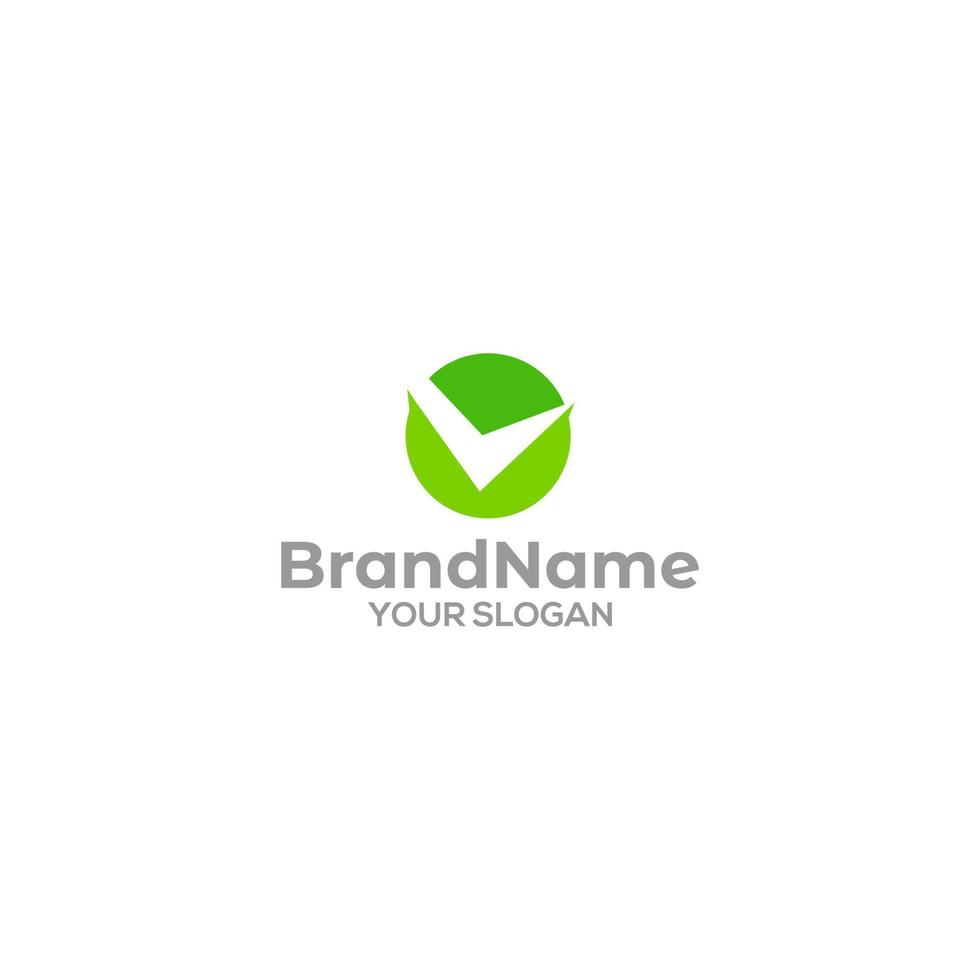 Green Circle Checklist Logo Design Vector