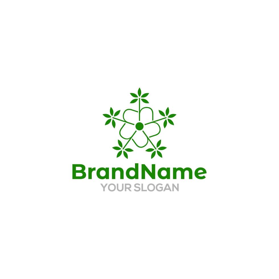 H Leaf and flower circle logo design vector