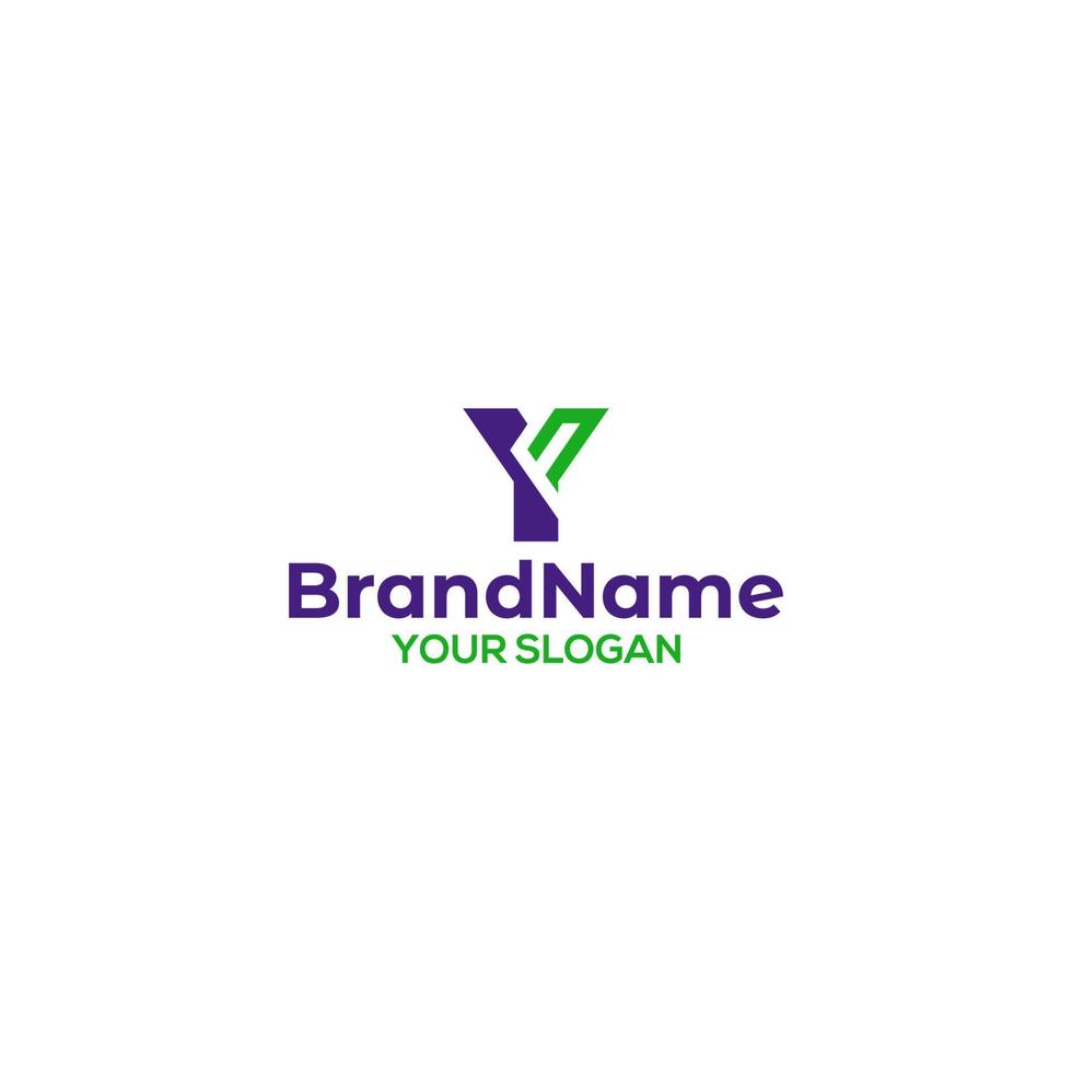 Initial Y with negative space initial F logo Design vector