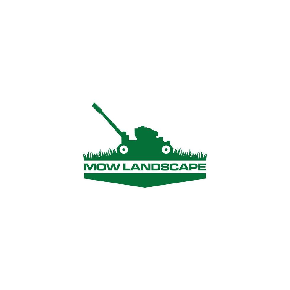 Green Mow Landscape Logo Desi... vector