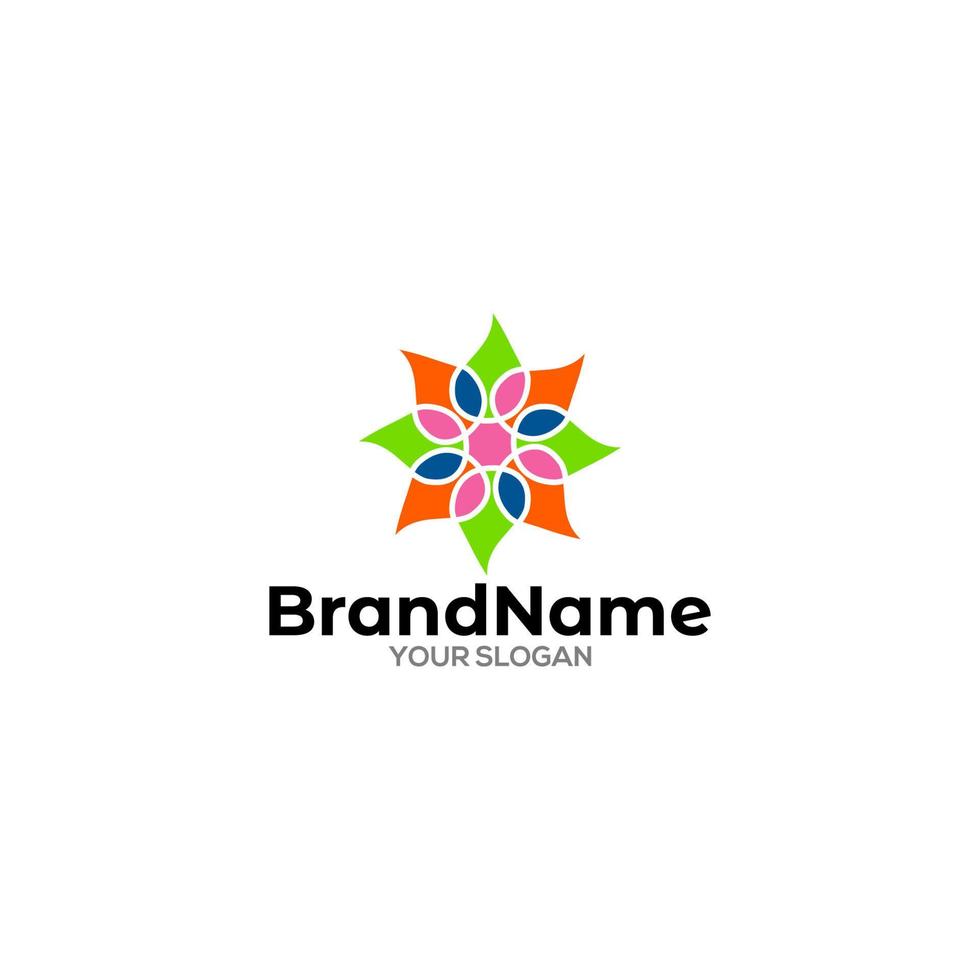Multicolors Mandala Logo Design Vector