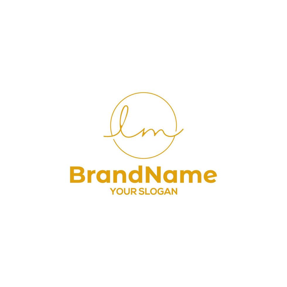 Script LM in Circle Logo Design Vector