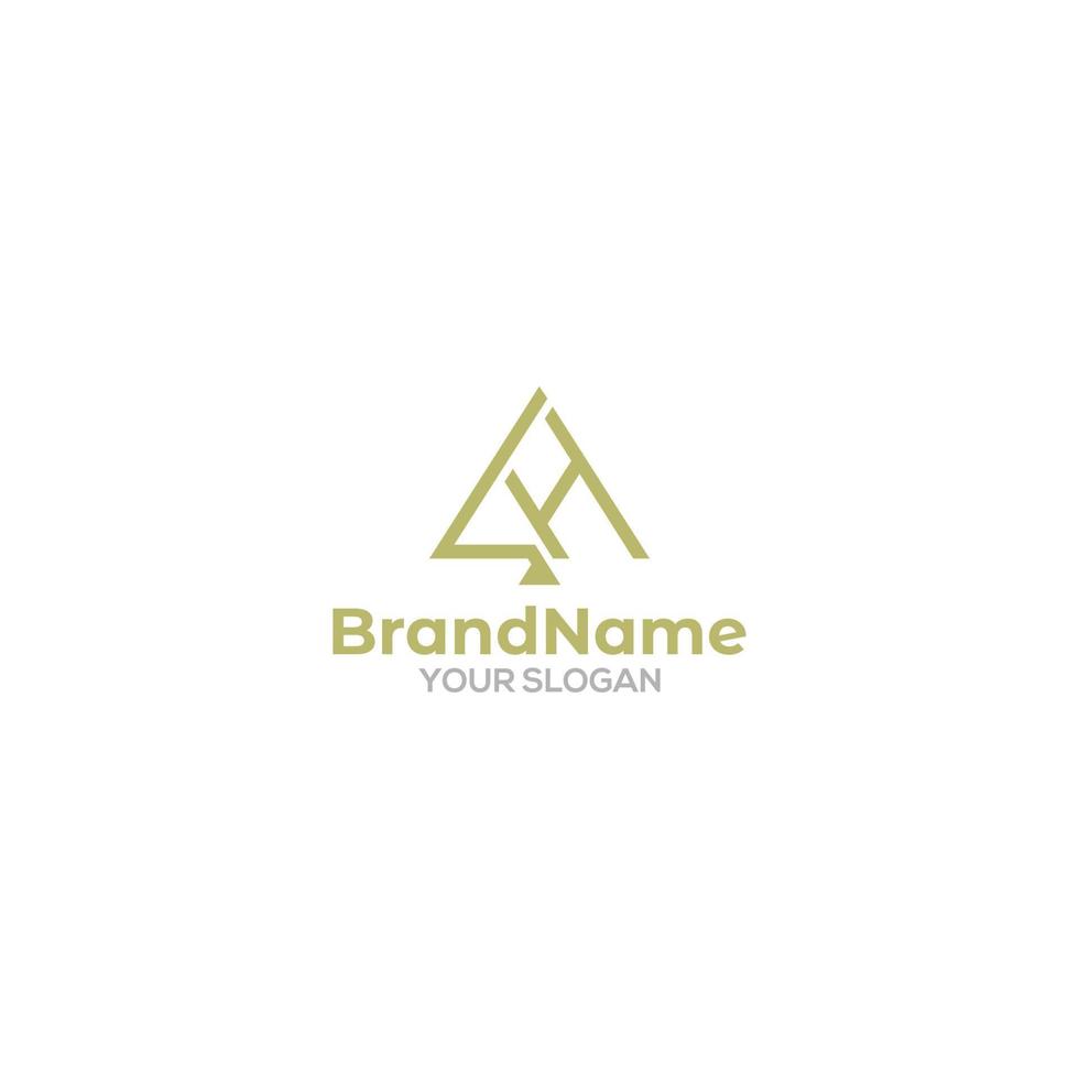 initial LH triangle arrow logo Design vector