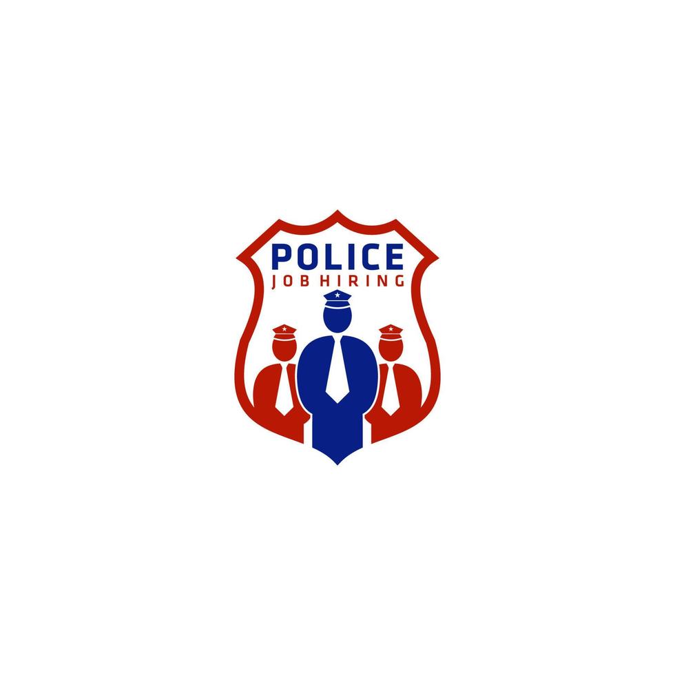 policía trabajo contratación logo diseño vector