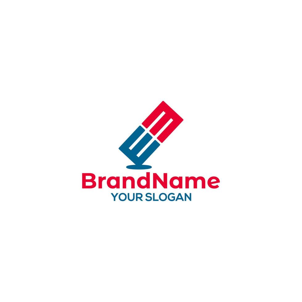 Rectangle initial EM Logo Design vector