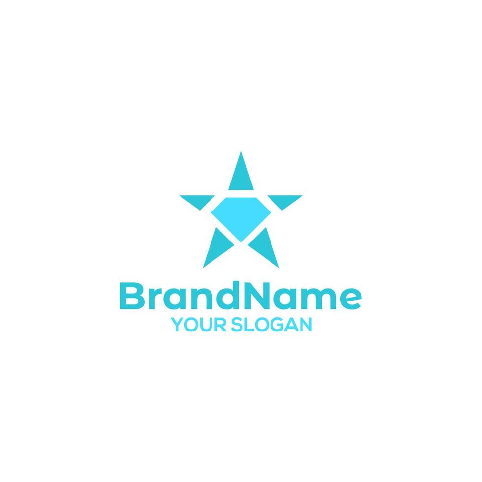 Star with diamond in middle Logo Design Vector
