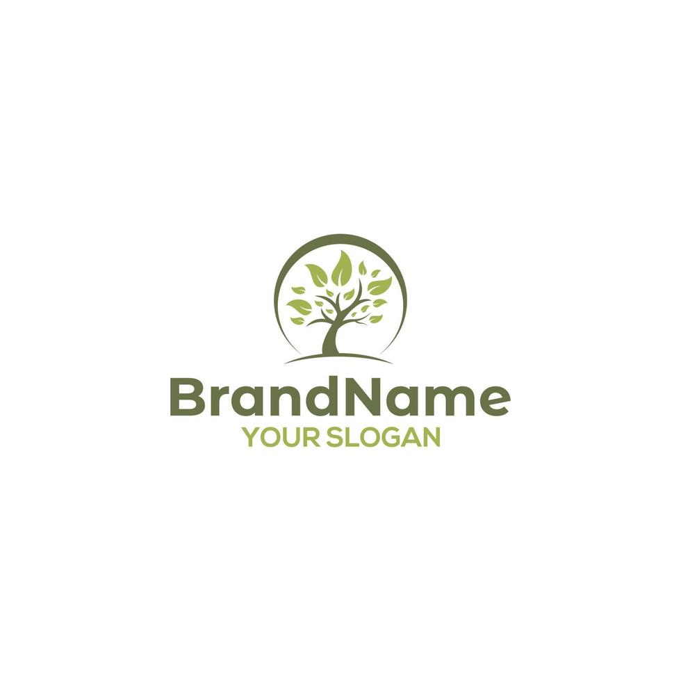 Simple Eco Tree Logo Design Vector