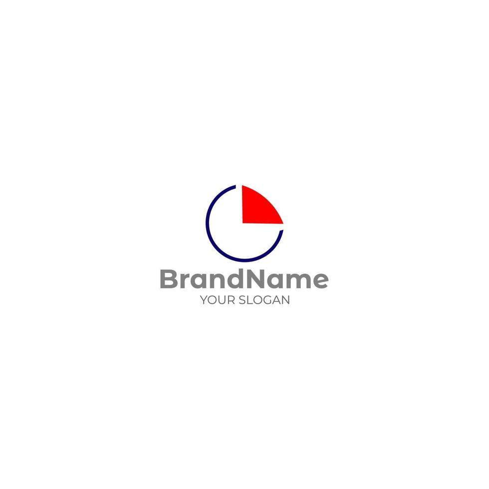 a half pie chart logo design vector