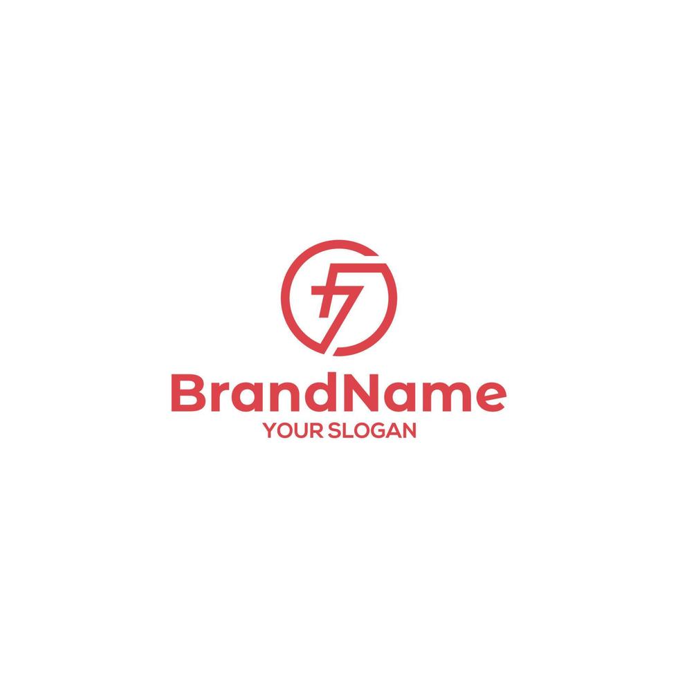Circle F7 Logo Design Vector
